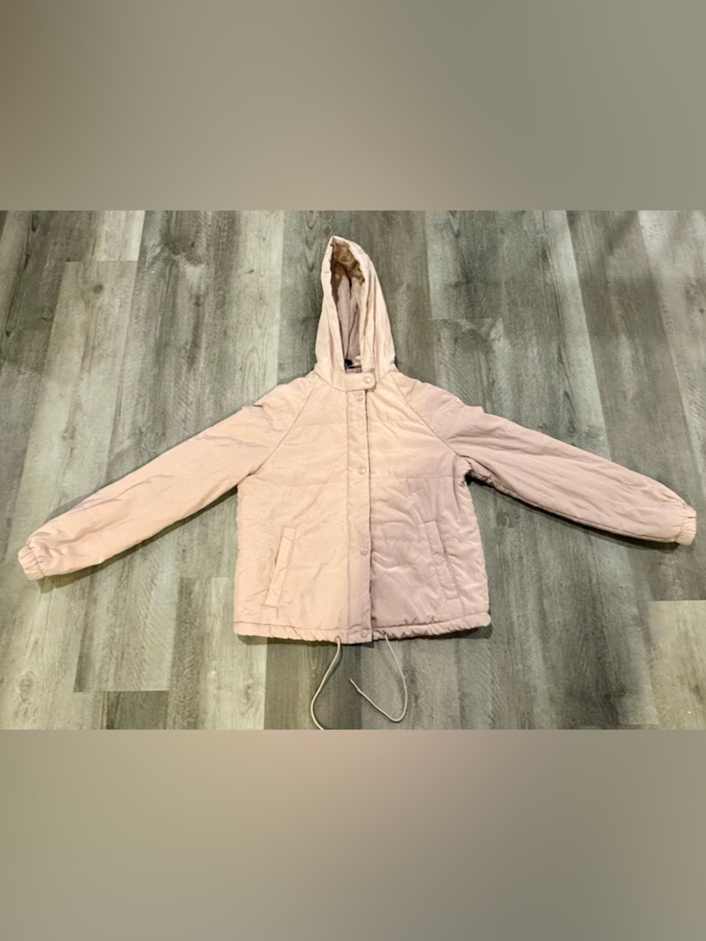 H&M - Light Pink Hooded Puffer Jacket - Small